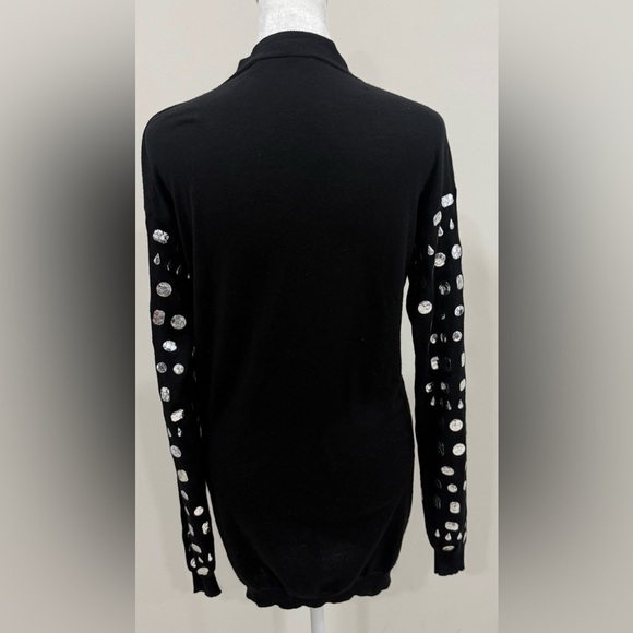 RARE Stella McCartney Embellished Metal plates 100% Lana Knit Cardigan Sz 42 (M - Picture 3 of 9